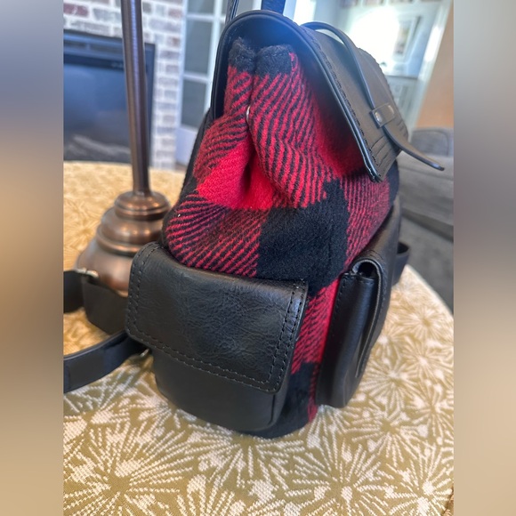 Treasure & Bond WoolPlaid Red and Black Backpack - Picture 2 of 12